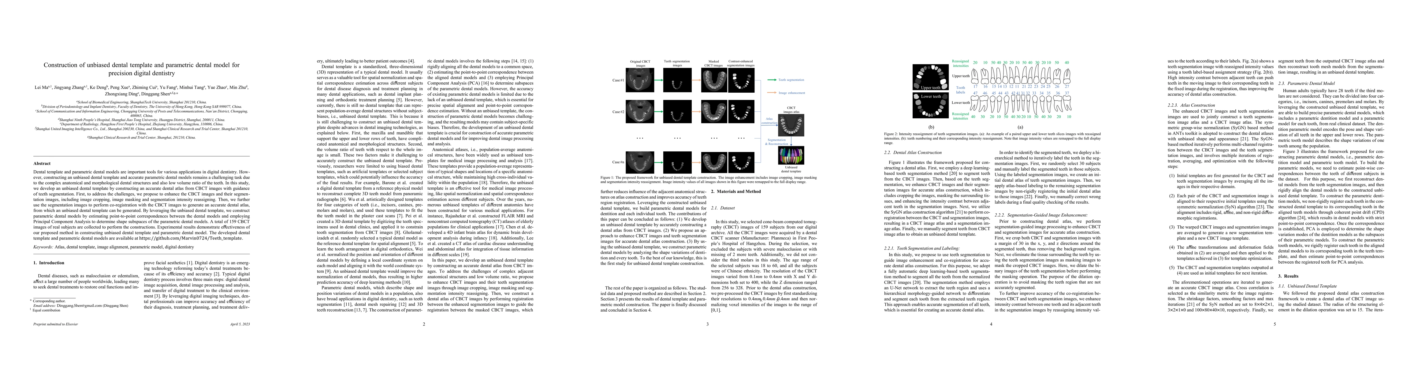 Thumbnail for Construction of unbiased dental template and parametric dental model for
  precision digital dentistry