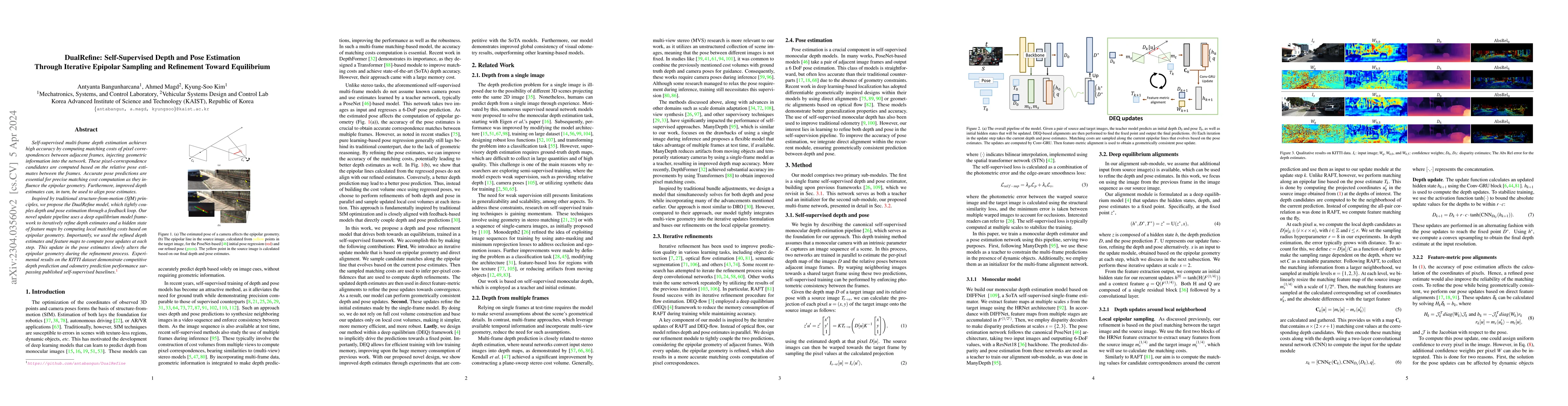 Thumbnail for DualRefine: Self-Supervised Depth and Pose Estimation Through Iterative
  Epipolar Sampling and Refinement Toward Equilibrium