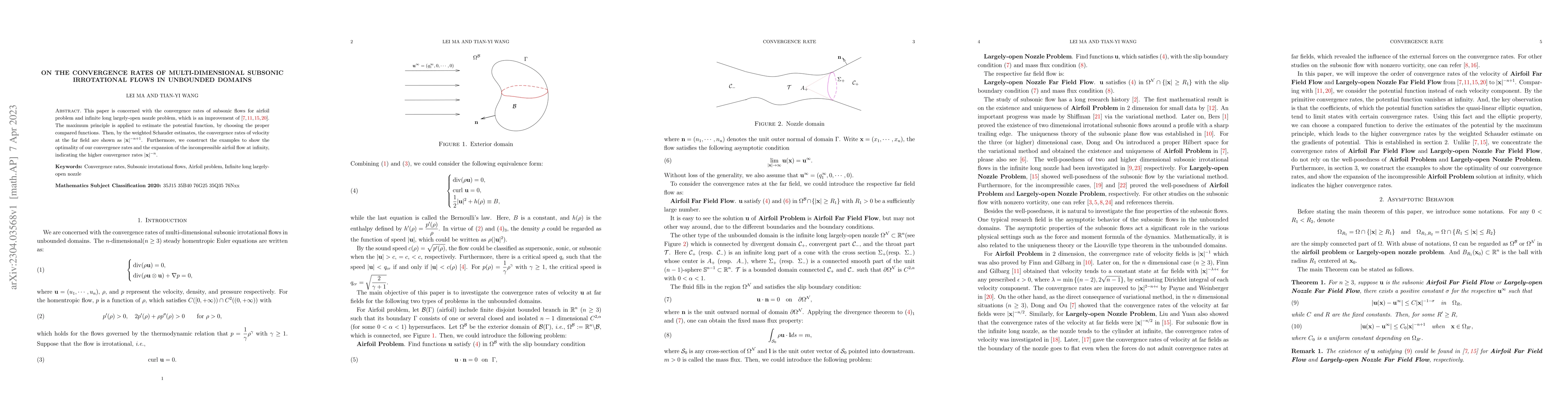Thumbnail for On the convergence rates of multi-dimensional subsonic irrotational
  flows in unbounded domains