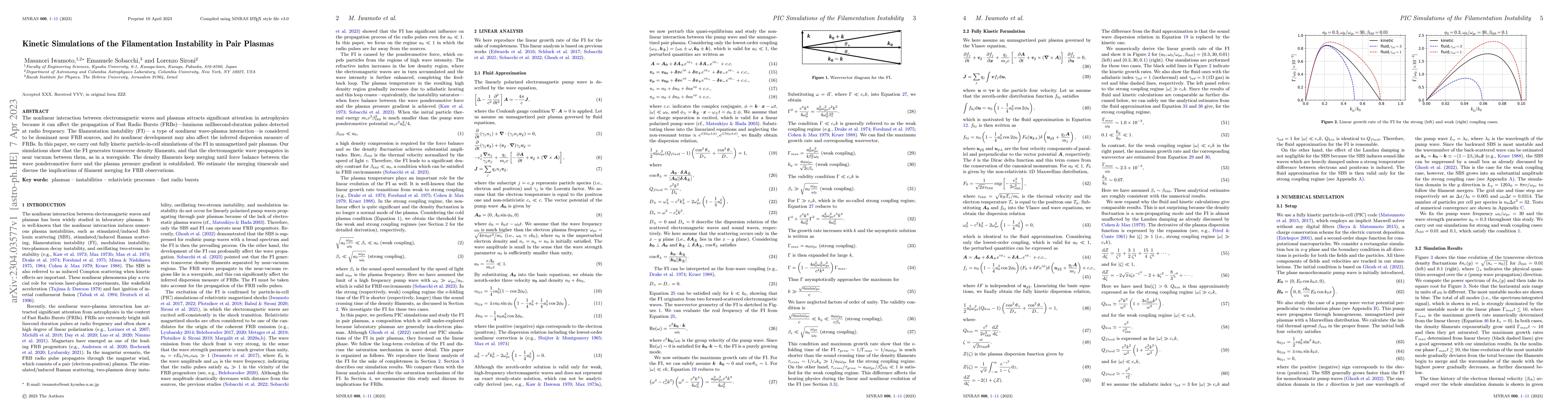 Thumbnail for Kinetic Simulations of the Filamentation Instability in Pair Plasmas