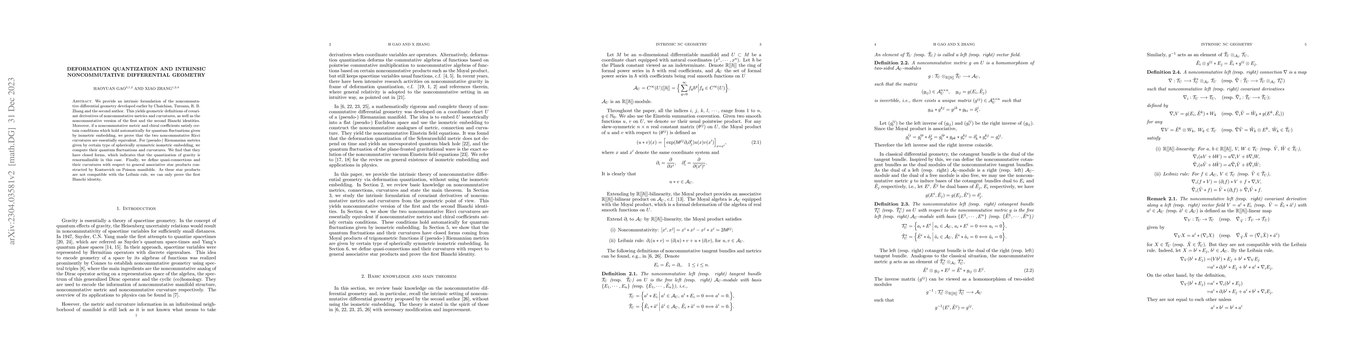 Thumbnail for Deformation quantization and intrinsic noncommutative differential
  geometry