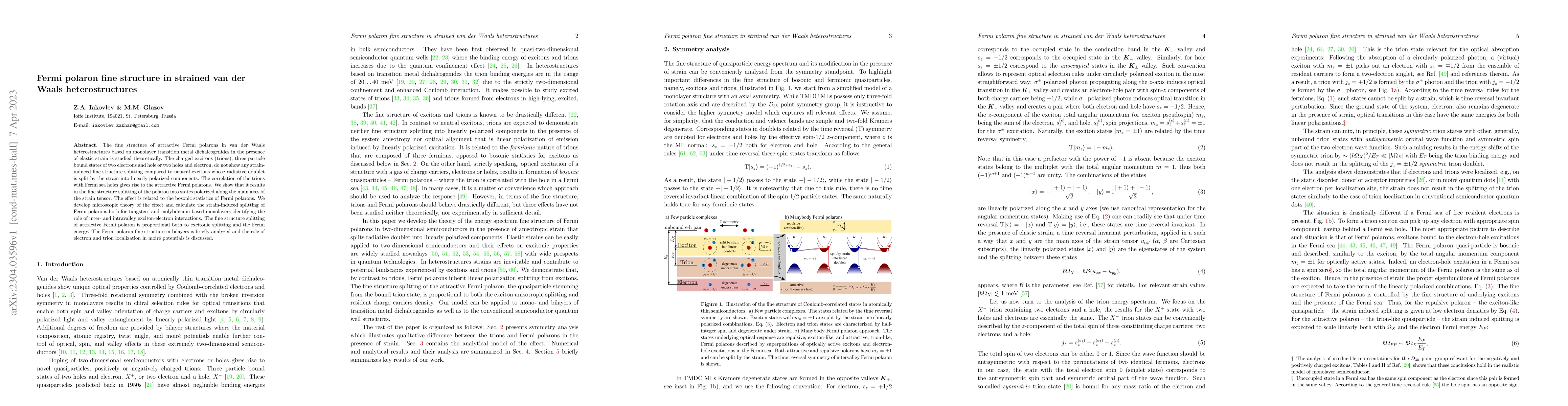 Thumbnail for Fermi polaron fine structure in strained van der Waals heterostructures
