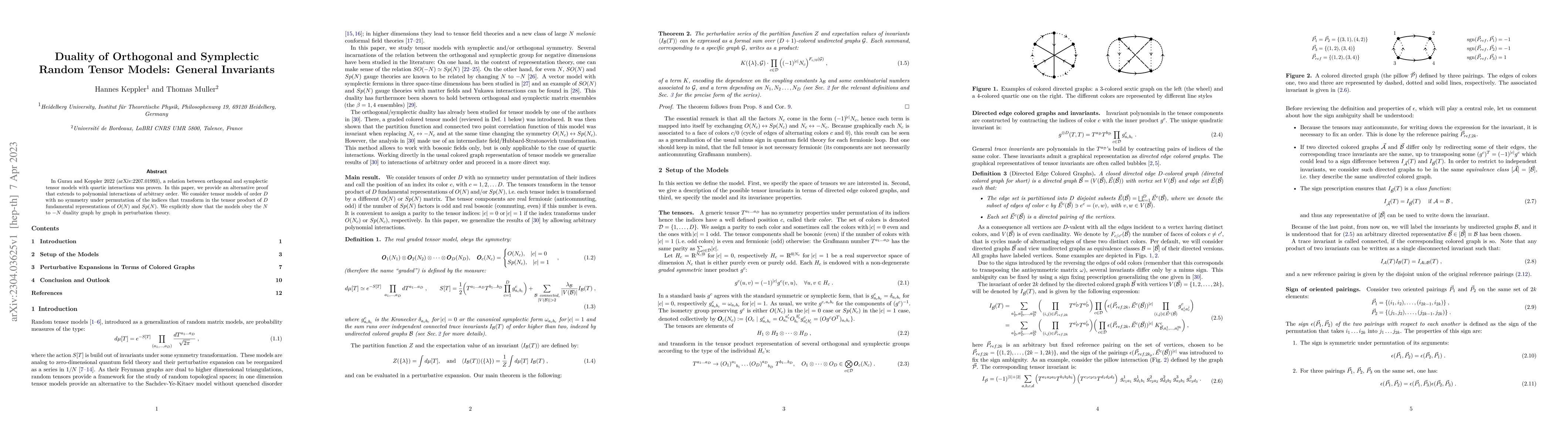 Thumbnail for Duality of Orthogonal and Symplectic Random Tensor Models: General
  Invariants