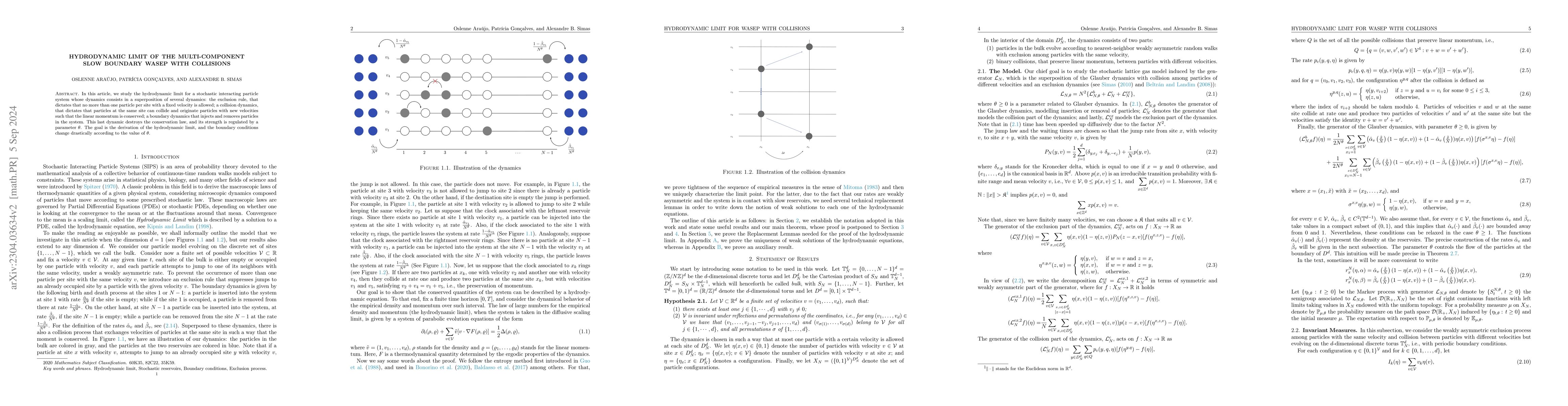 Thumbnail for Hydrodynamic limit of the multi-component slow boundary WASEP with
  collisions
