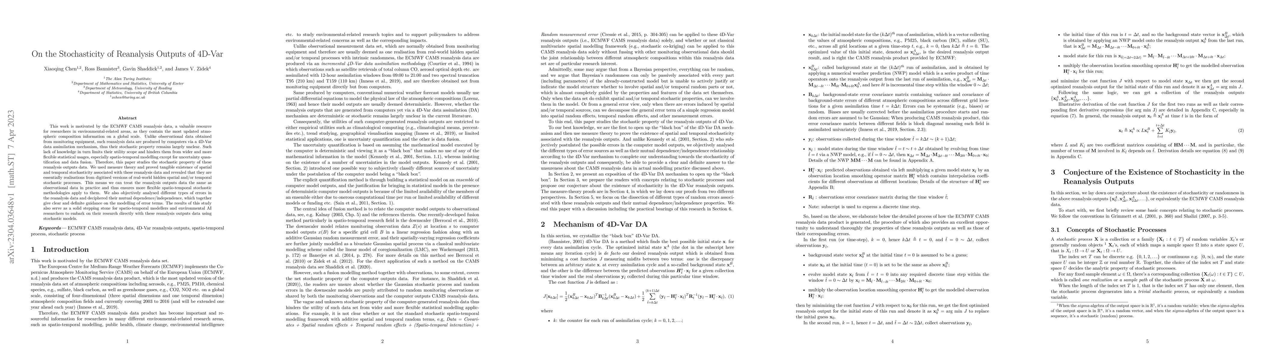 Thumbnail for On the Stochasticity of Reanalysis Outputs of 4D-Var