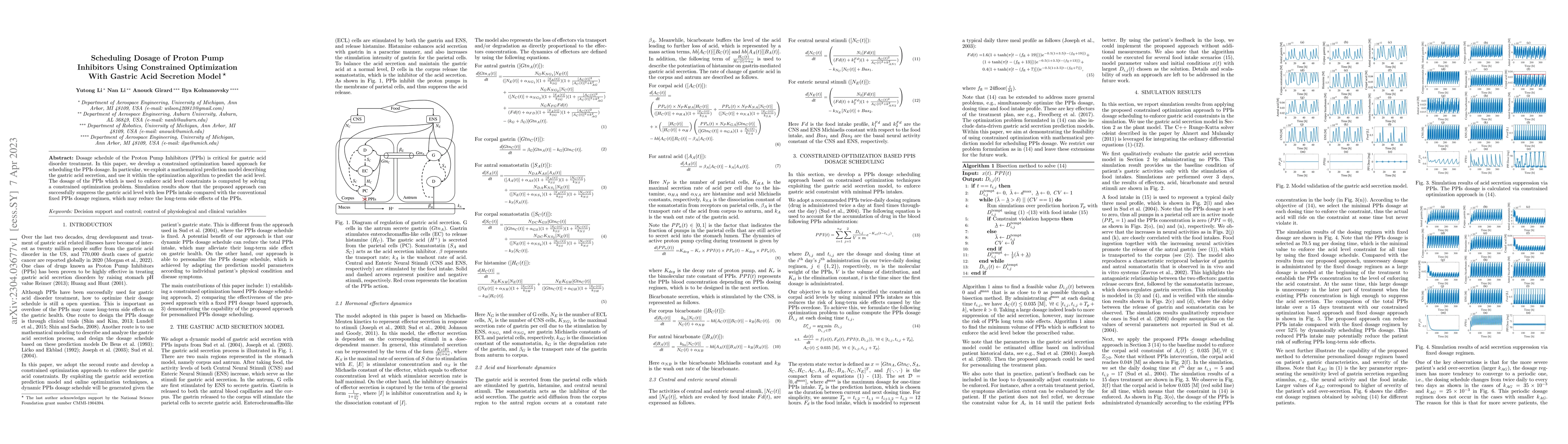 Thumbnail for Scheduling Dosage of Proton Pump Inhibitors Using Constrained
  Optimization With Gastric Acid Secretion Model
