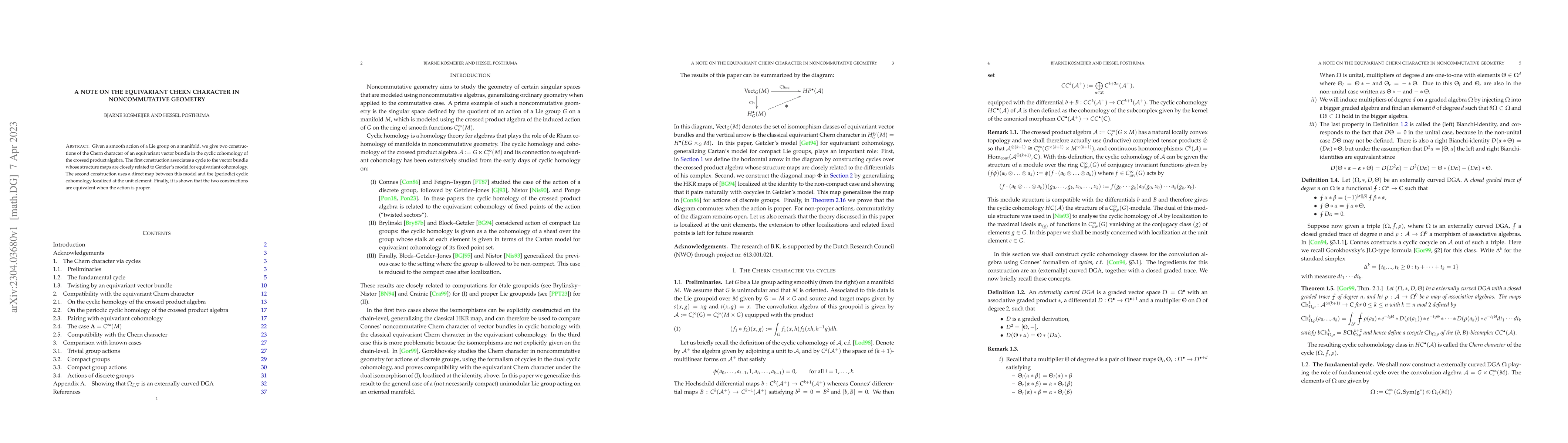 Thumbnail for A note on the equivariant Chern character in Noncommutative Geometry