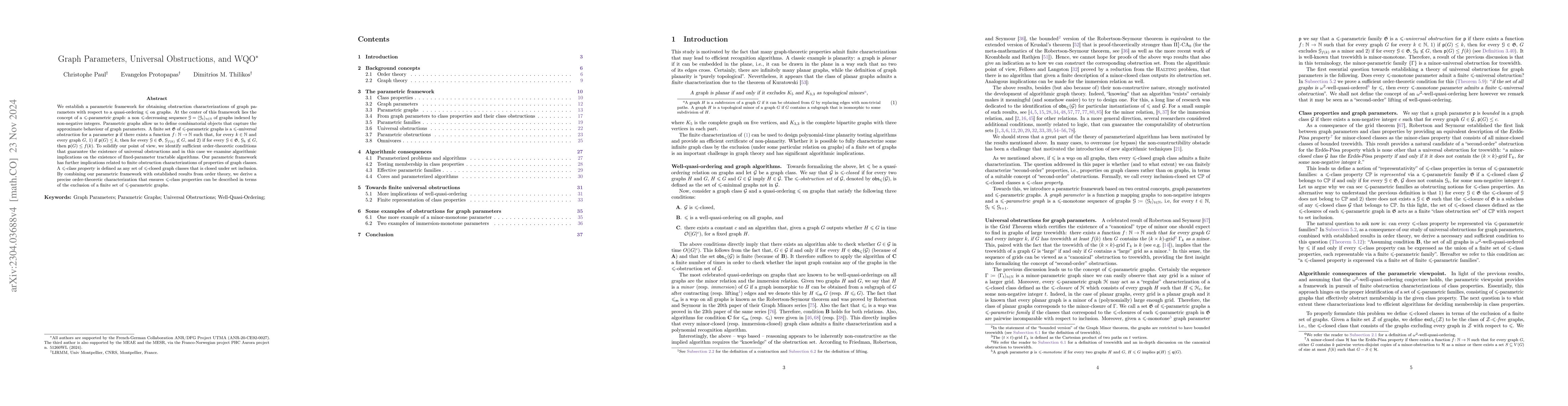 Thumbnail for Graph Parameters, Universal Obstructions, and WQO