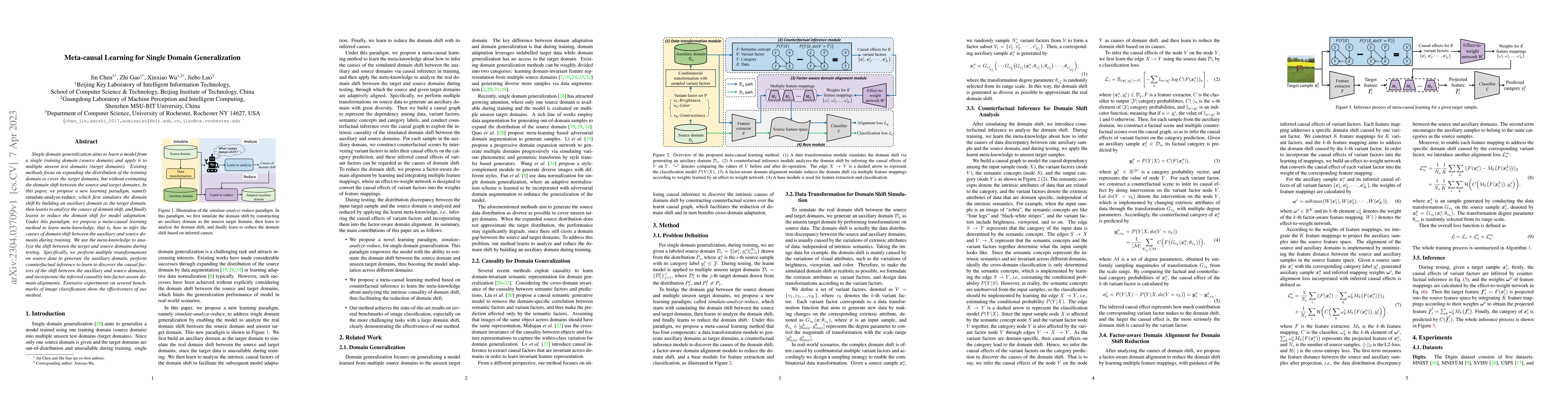 Thumbnail for Meta-causal Learning for Single Domain Generalization