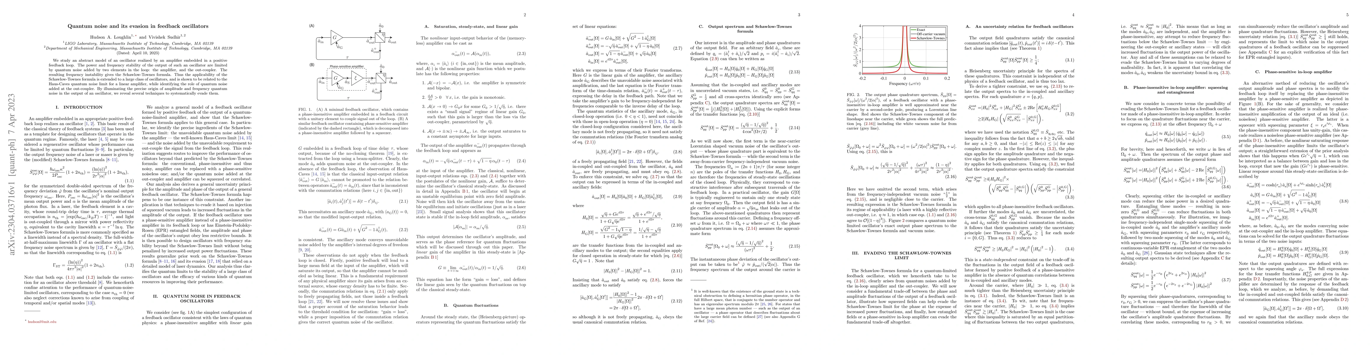 Thumbnail for Quantum noise and its evasion in feedback oscillators