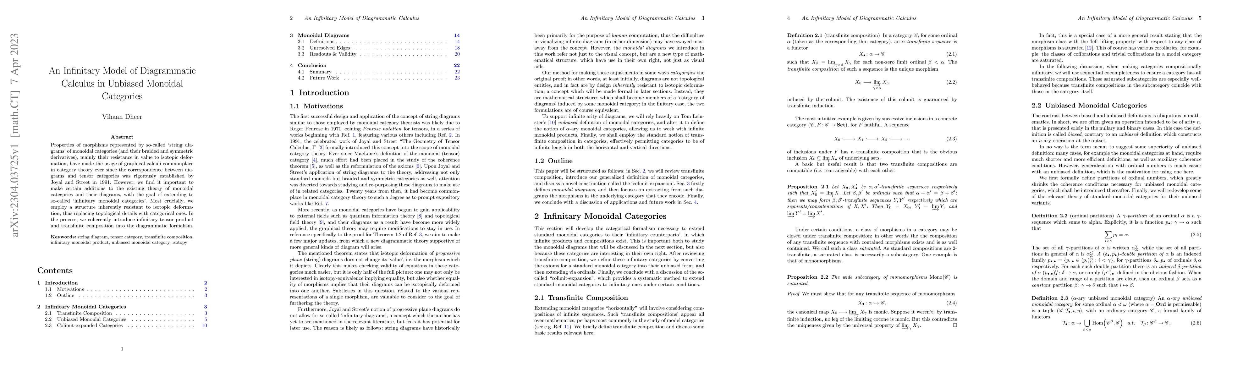 Thumbnail for An Infinitary Model of Diagrammatic Calculus in Unbiased Monoidal
  Categories