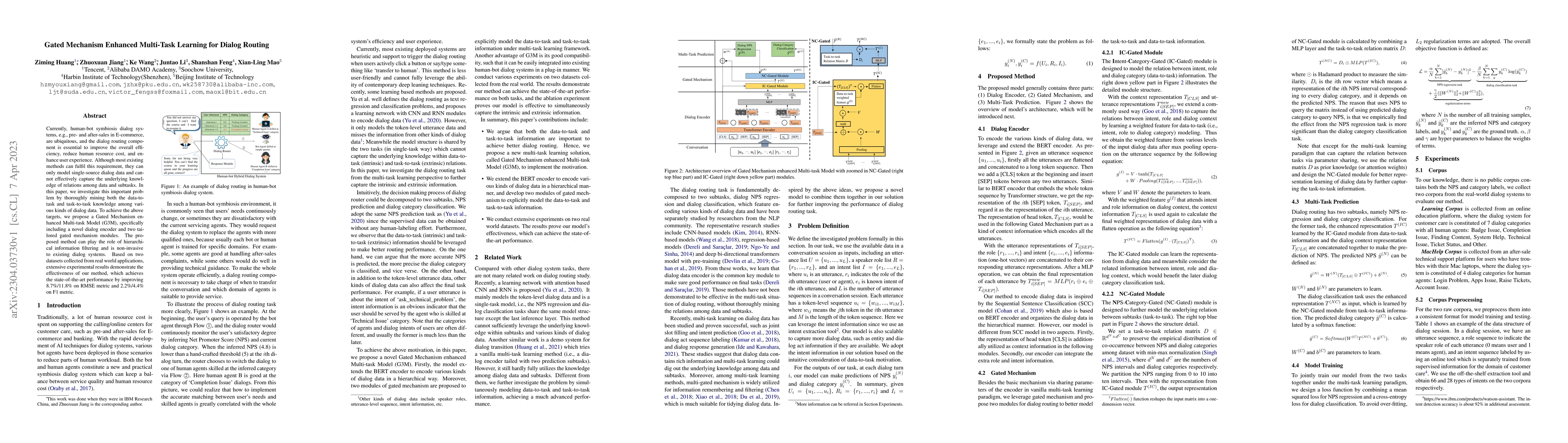 Thumbnail for Gated Mechanism Enhanced Multi-Task Learning for Dialog Routing