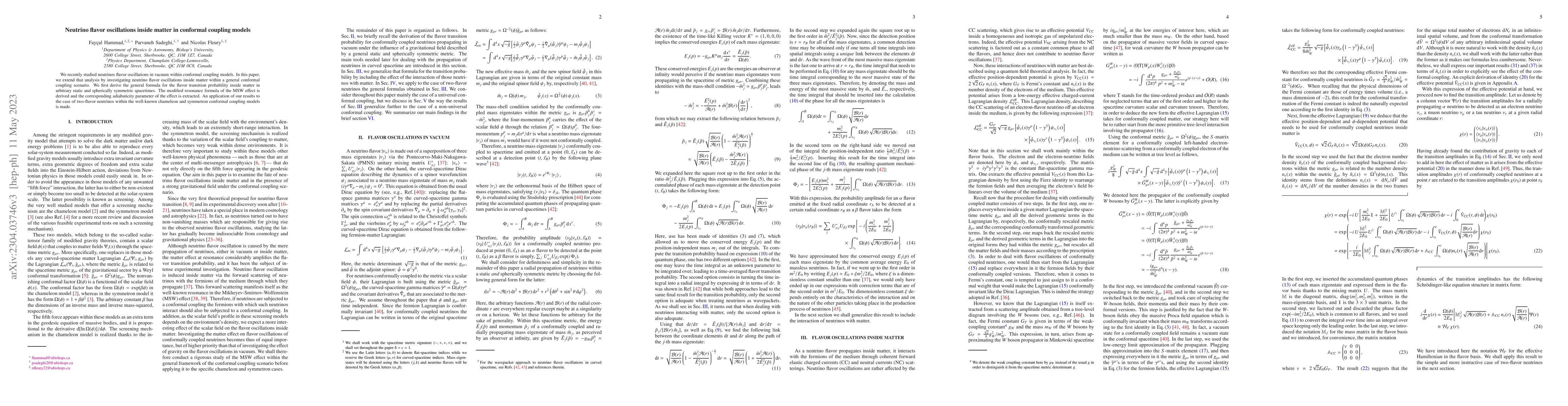 Thumbnail for Neutrino flavor oscillations inside matter in conformal coupling models
