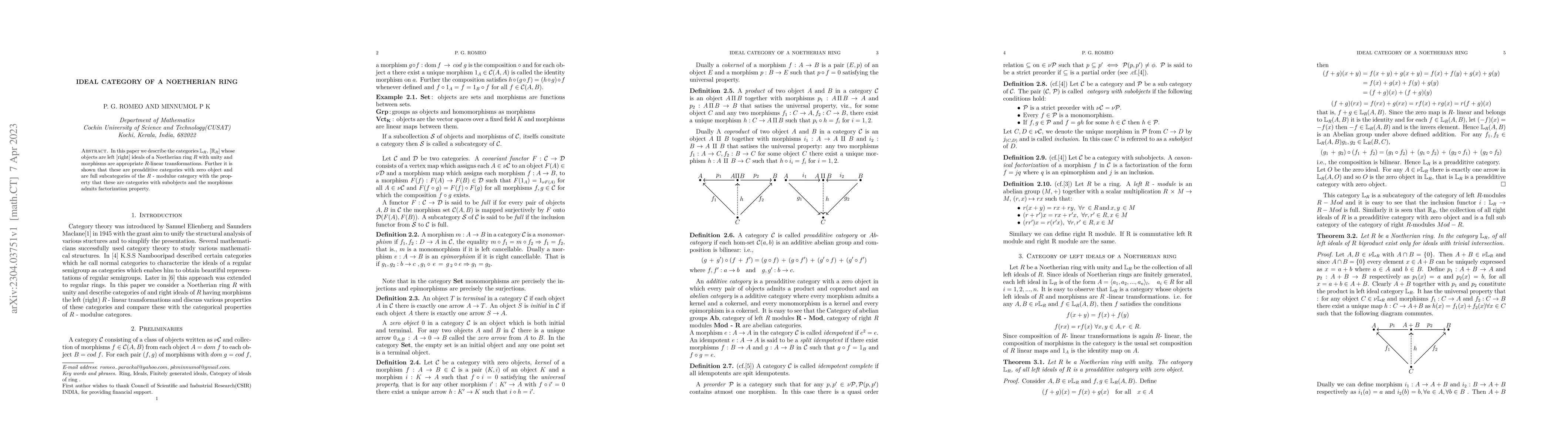 Thumbnail for Ideal category of a Noetherian ring