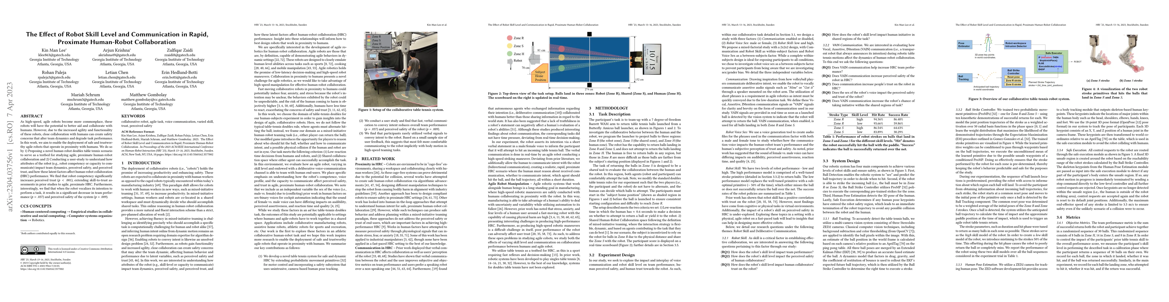 Thumbnail for The Effect of Robot Skill Level and Communication in Rapid, Proximate
  Human-Robot Collaboration