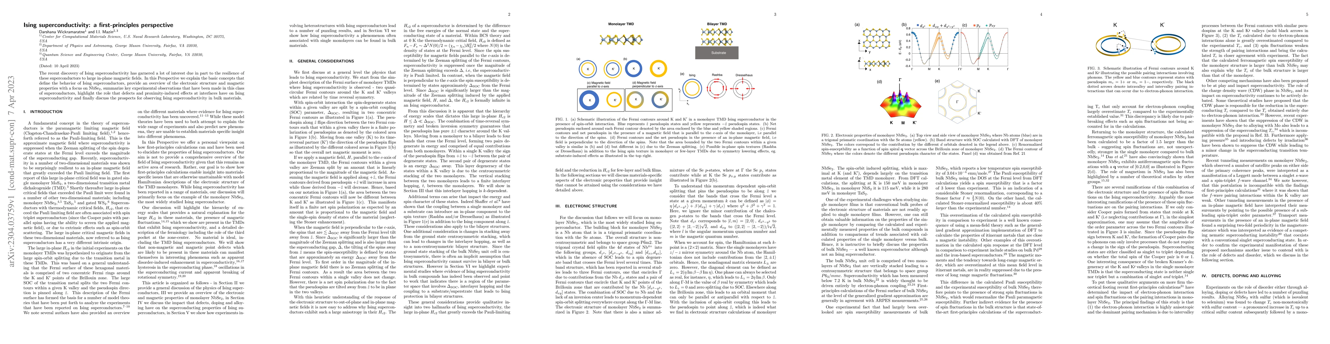 Thumbnail for Ising superconductivity: a first-principles perspective