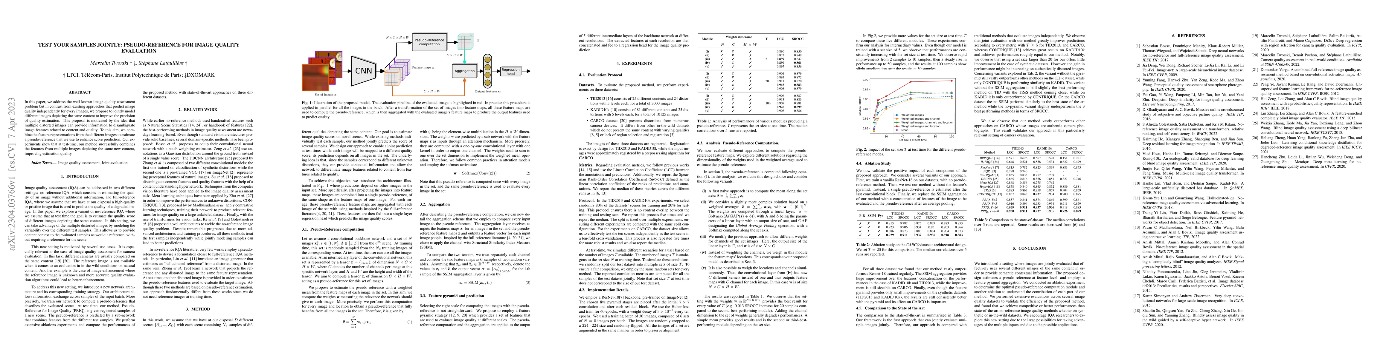 Thumbnail for Test your samples jointly: Pseudo-reference for image quality evaluation