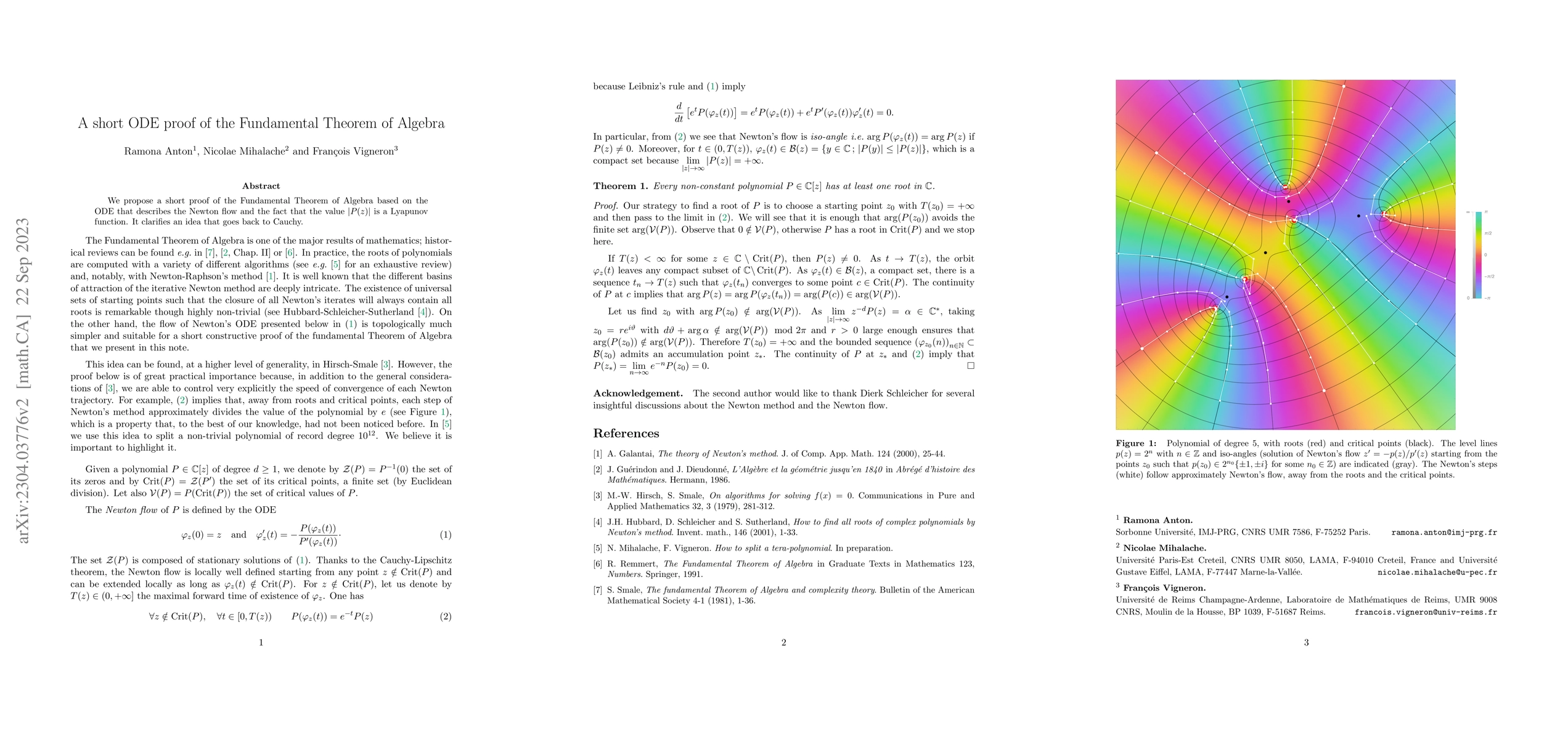 Thumbnail for A short ODE proof of the Fundamental Theorem of Algebra