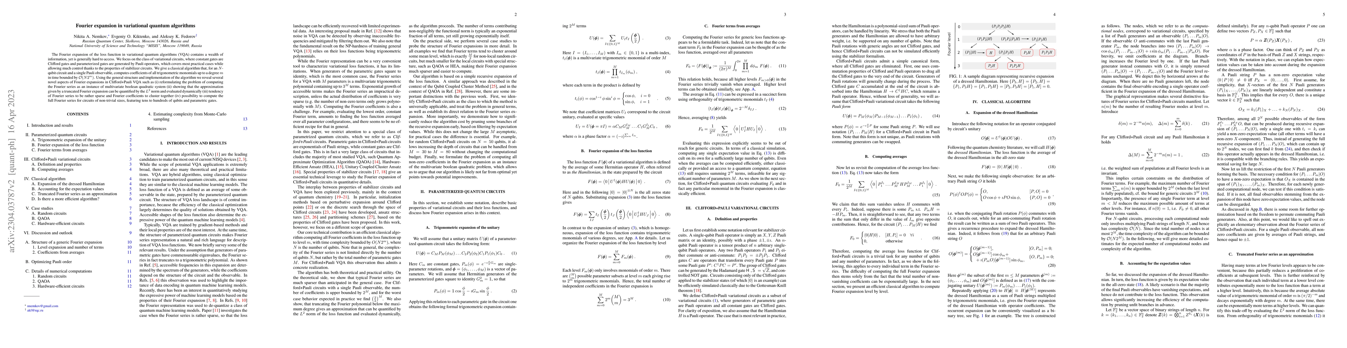 Thumbnail for Fourier expansion in variational quantum algorithms