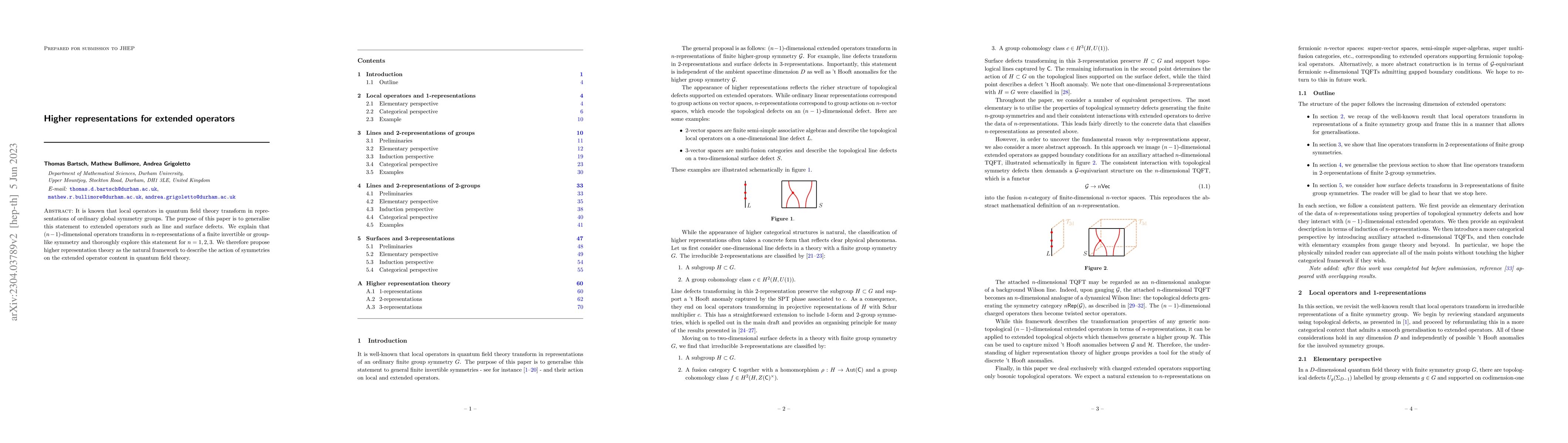Thumbnail for Higher representations for extended operators