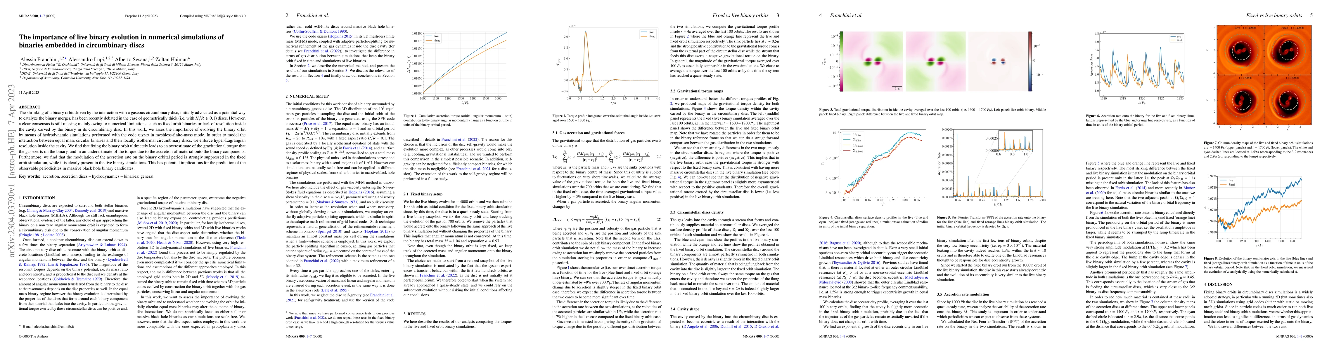 Thumbnail for The importance of live binary evolution in numerical simulations of
  binaries embedded in circumbinary discs