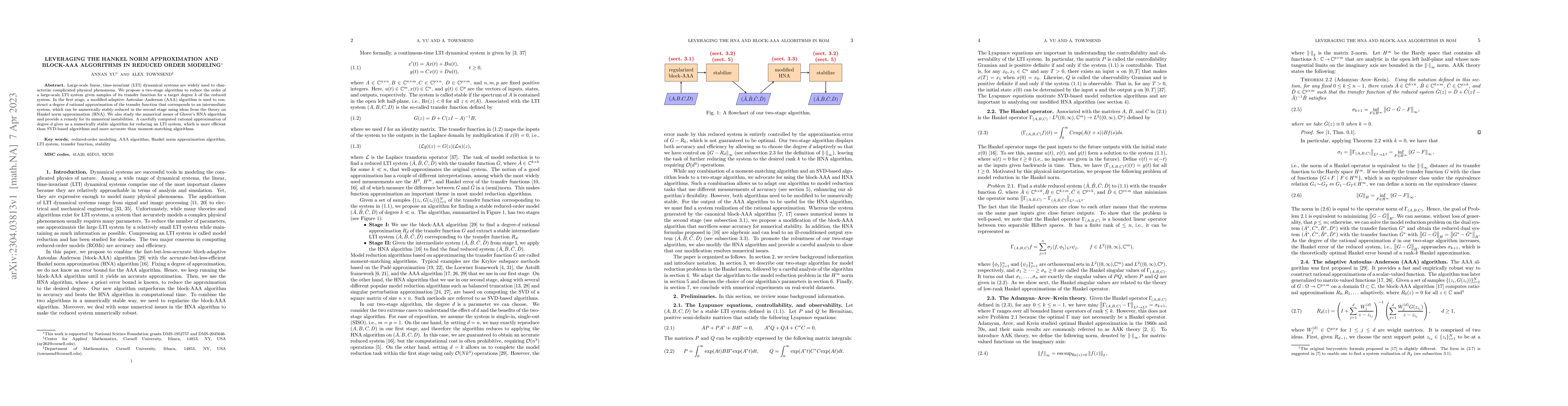 Thumbnail for Leveraging the Hankel norm approximation and block-AAA algorithms in
  reduced order modeling