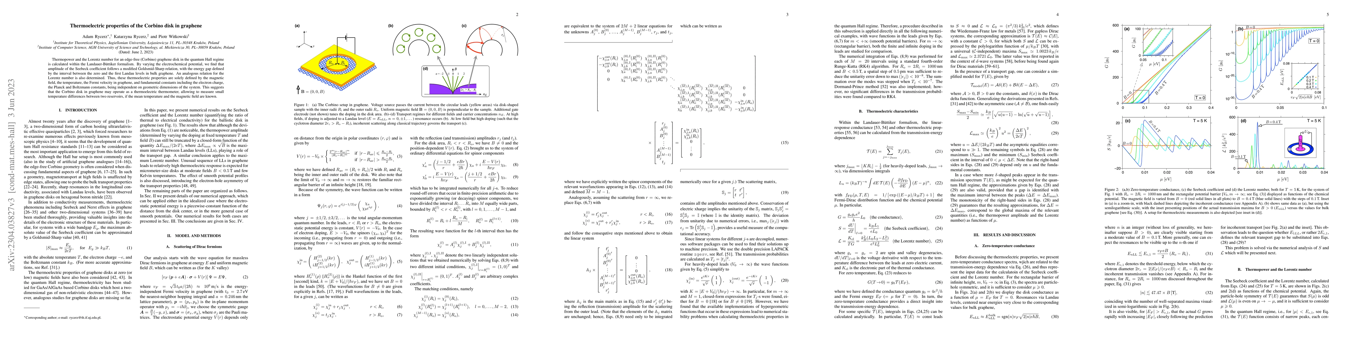 Thumbnail for Thermoelectric properties of the Corbino disk in graphene