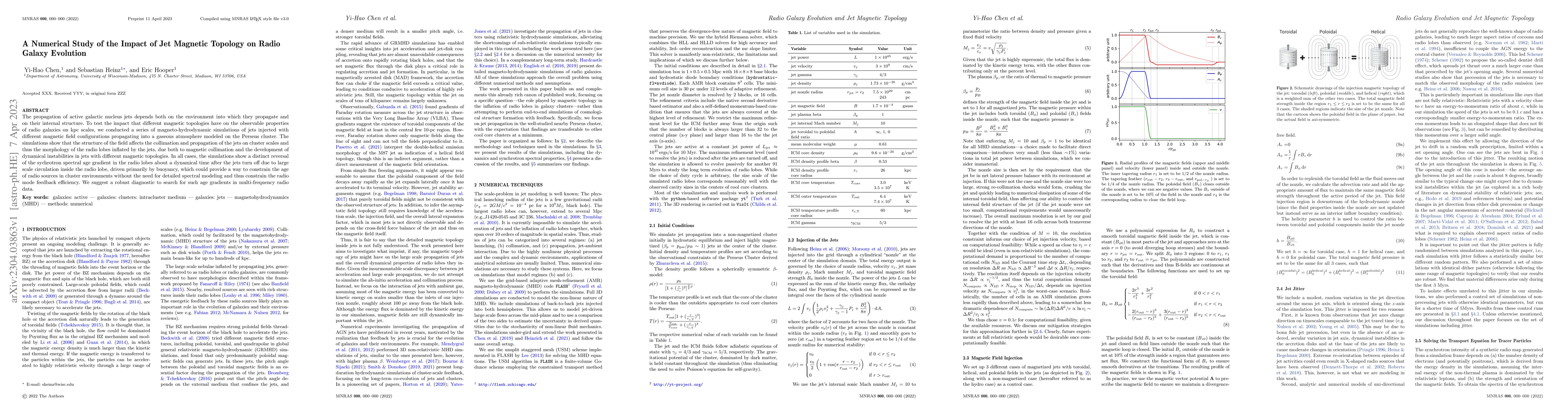 Thumbnail for A Numerical Study of the Impact of Jet Magnetic Topology on Radio Galaxy
  Evolution