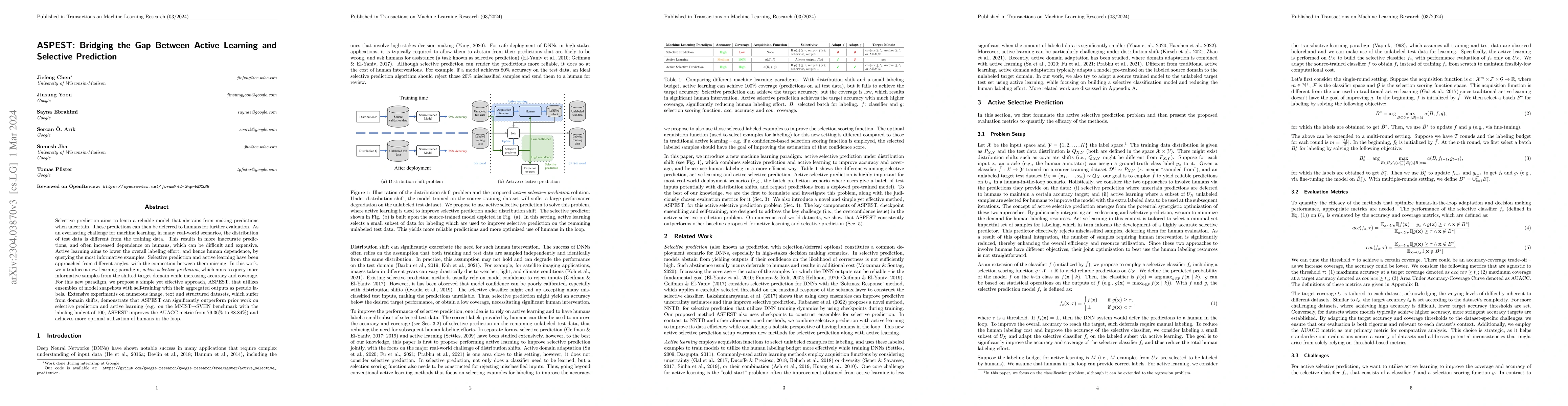 Thumbnail for ASPEST: Bridging the Gap Between Active Learning and Selective
  Prediction