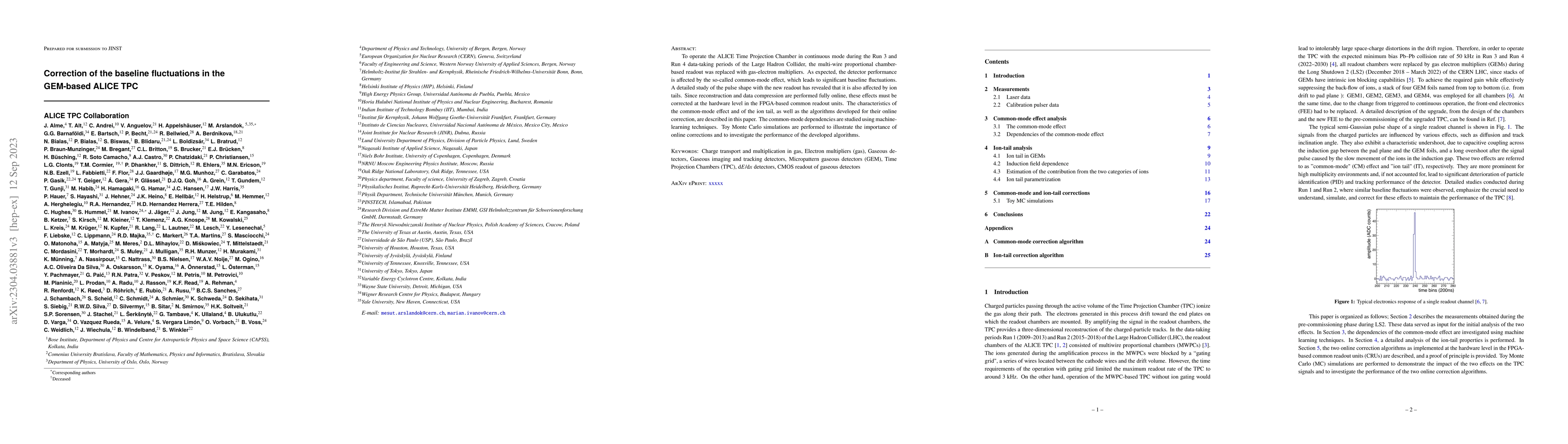Thumbnail for Correction of the baseline fluctuations in the GEM-based ALICE TPC