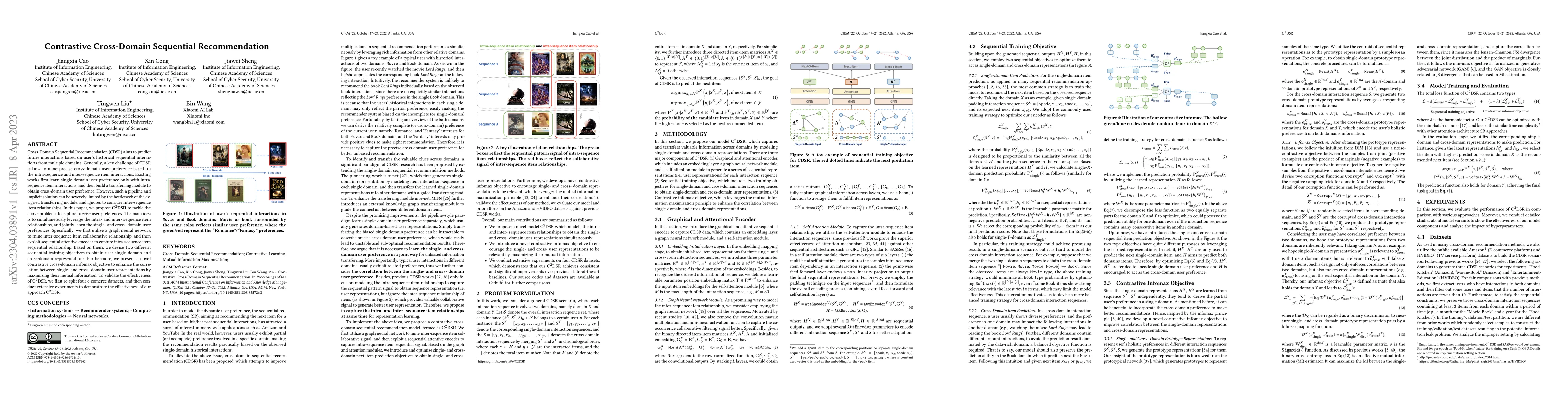 Thumbnail for Contrastive Cross-Domain Sequential Recommendation