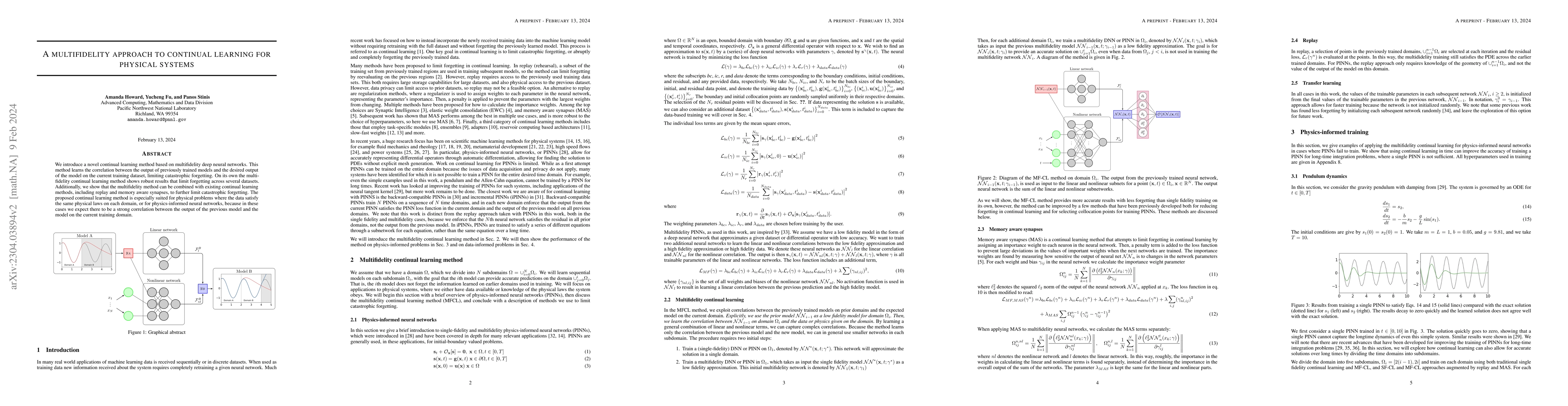 Thumbnail for A multifidelity approach to continual learning for physical systems