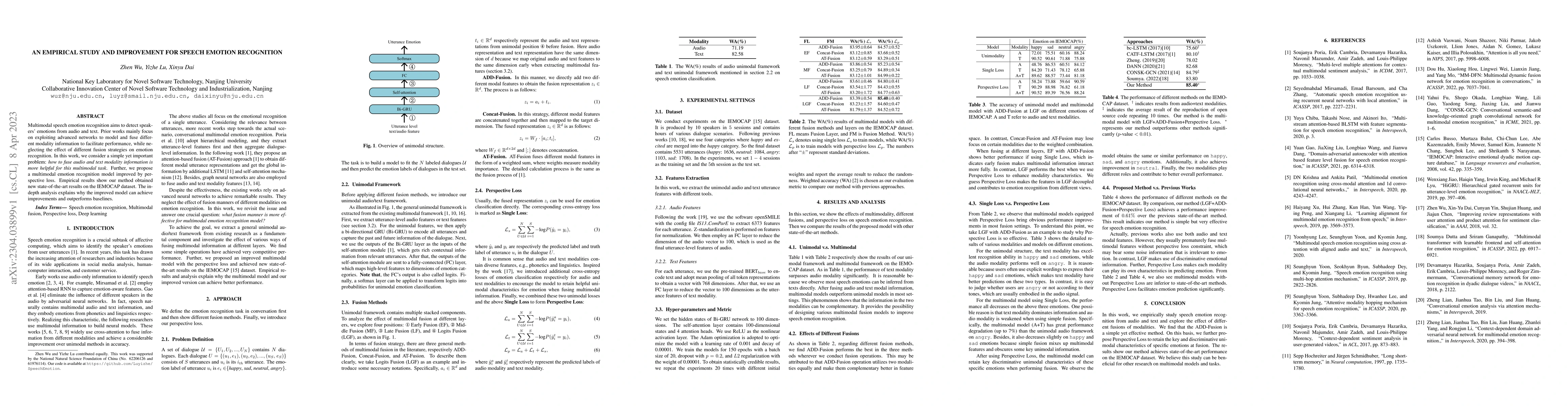 Thumbnail for An Empirical Study and Improvement for Speech Emotion Recognition