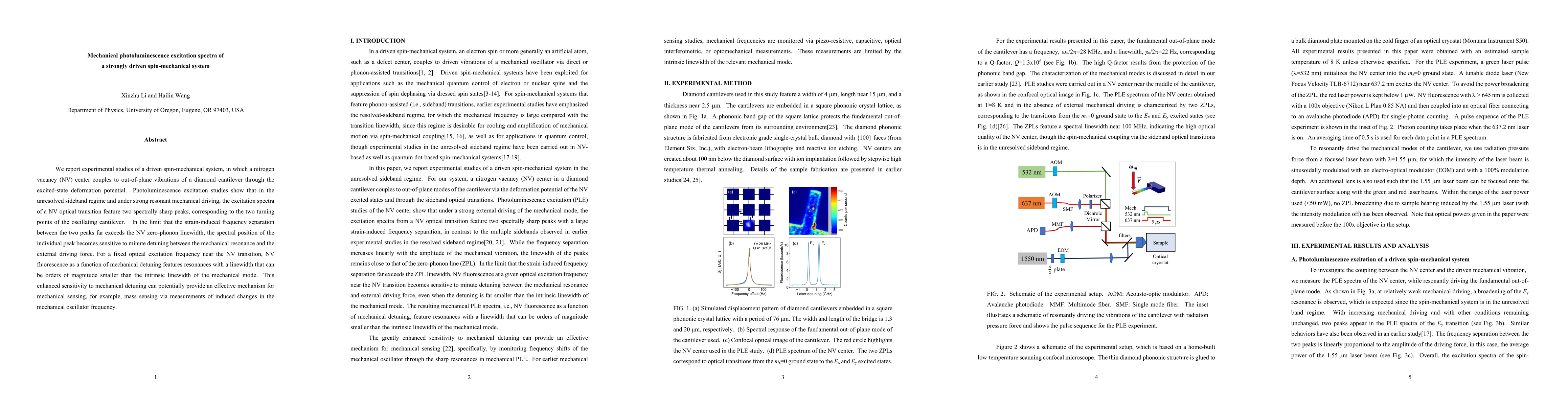 Thumbnail for Mechanical photoluminescence excitation spectra of a strongly driven
  spin-mechanical system