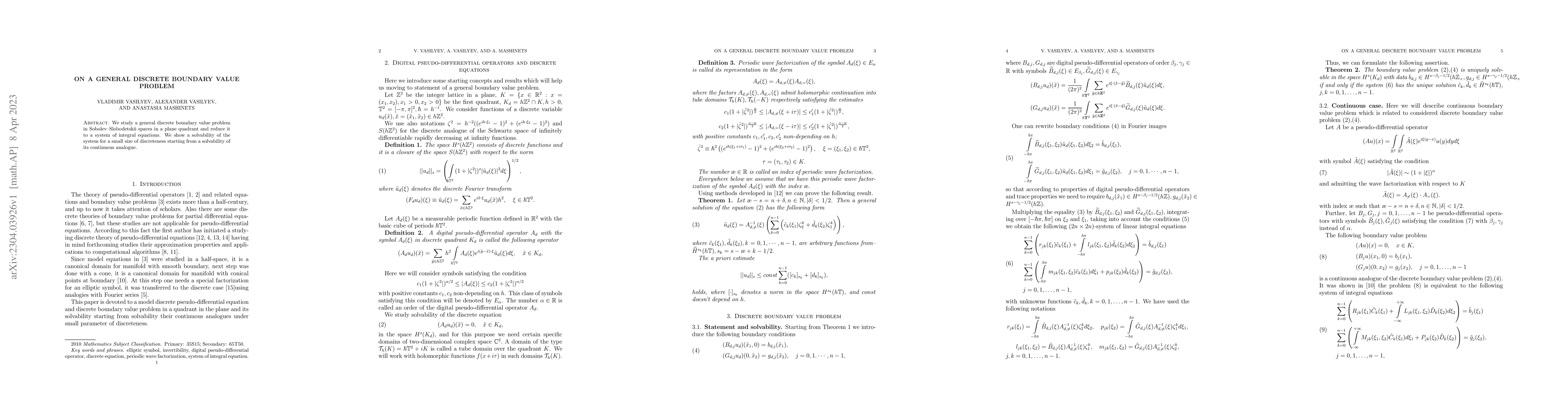 Thumbnail for On a general discrete boundary value problem