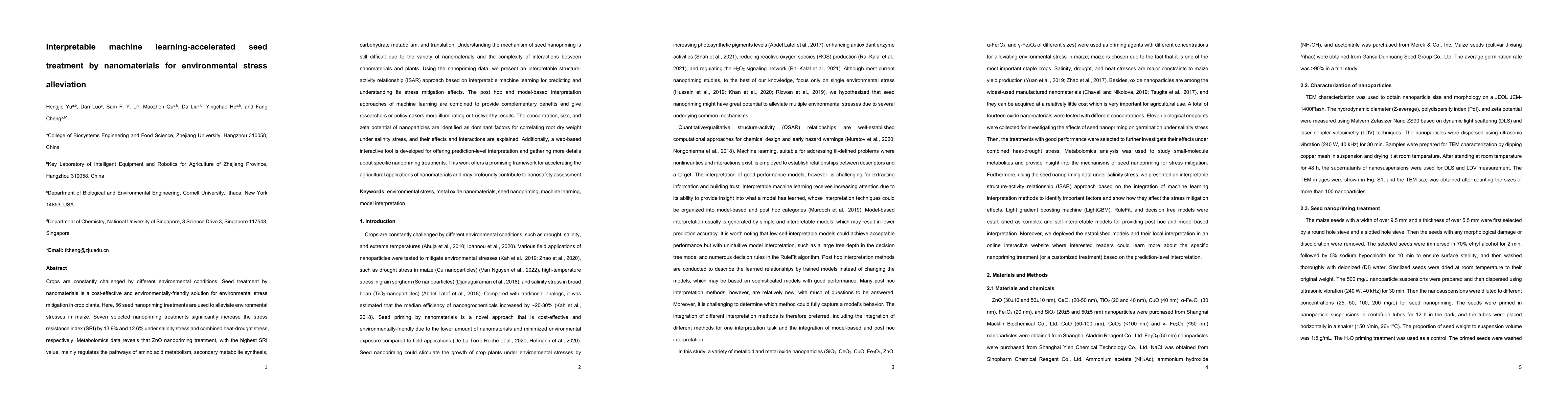 Thumbnail for Interpretable machine learning-accelerated seed treatment by
  nanomaterials for environmental stress alleviation
