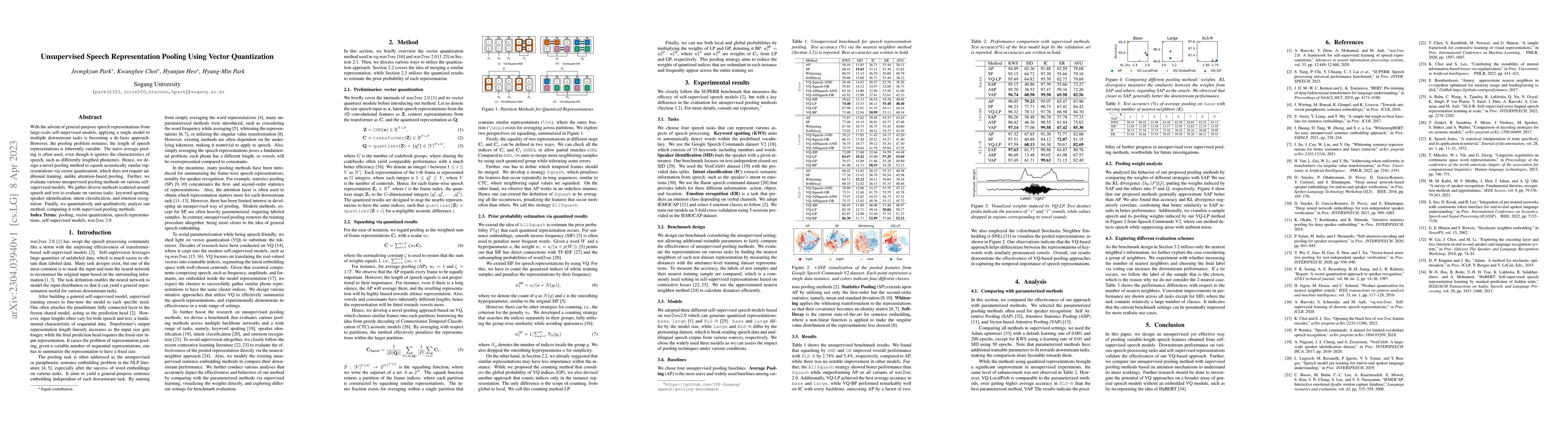 Thumbnail for Unsupervised Speech Representation Pooling Using Vector Quantization