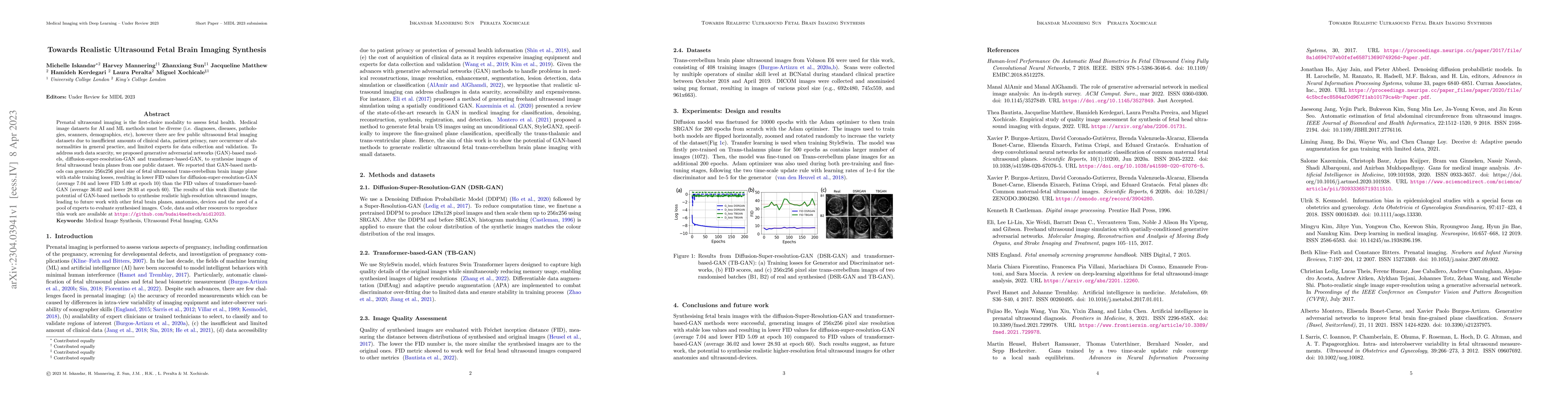 Thumbnail for Towards Realistic Ultrasound Fetal Brain Imaging Synthesis