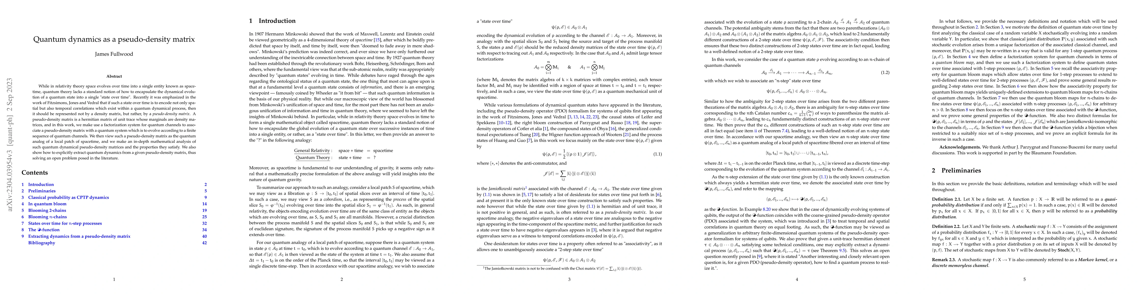 Thumbnail for Quantum dynamics as a pseudo-density matrix