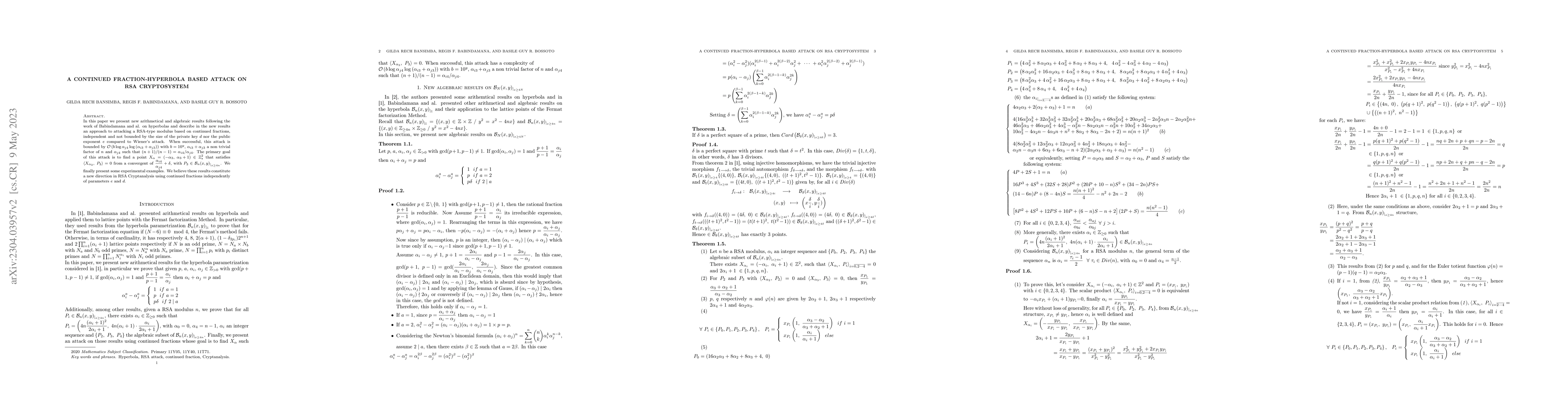 Thumbnail for A Continued Fraction-Hyperbola based Attack on RSA cryptosystem