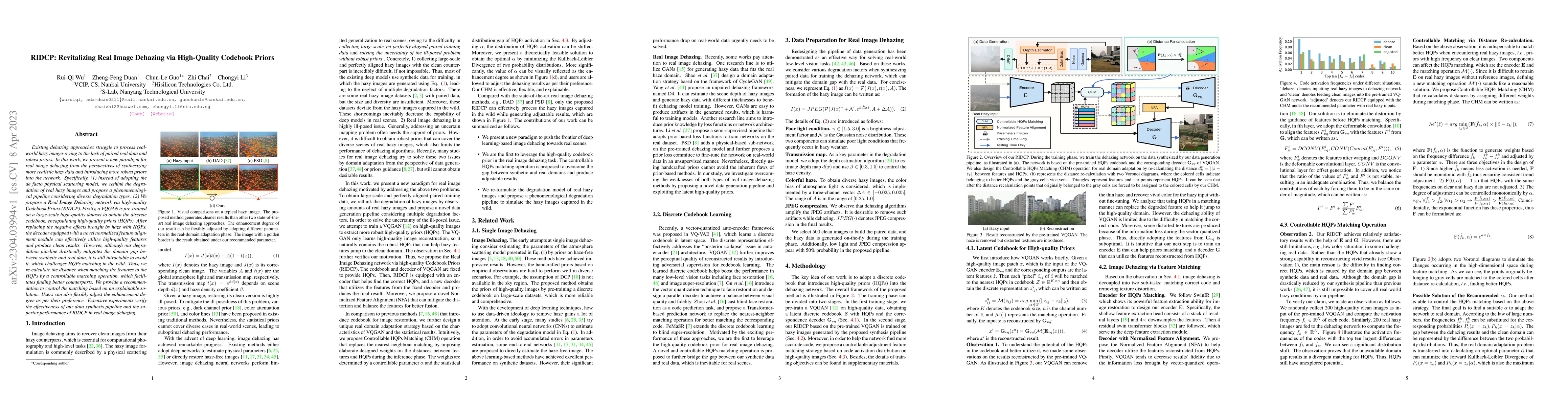 Thumbnail for RIDCP: Revitalizing Real Image Dehazing via High-Quality Codebook Priors