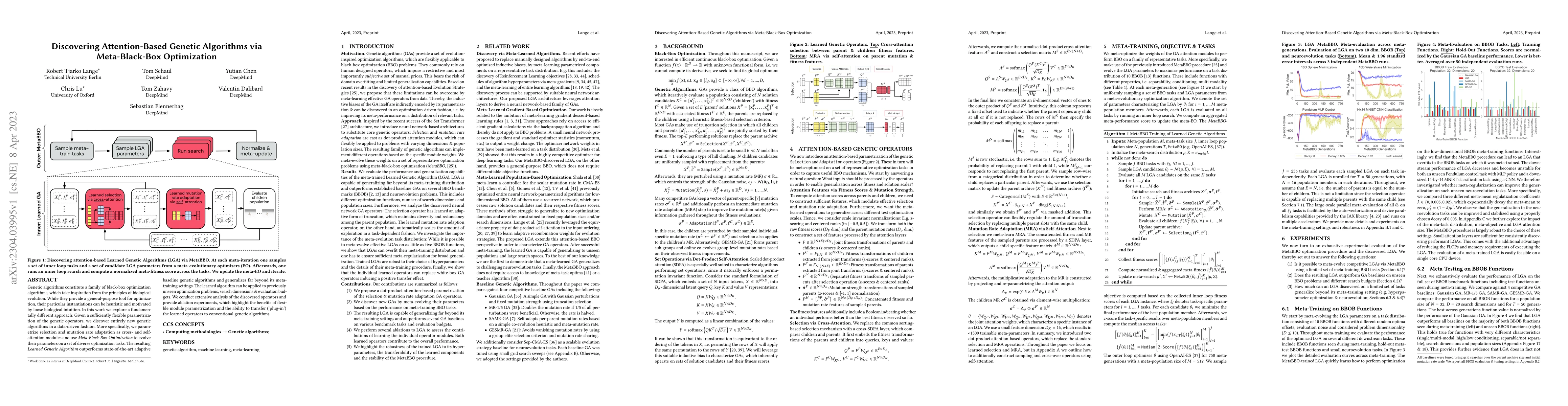 Thumbnail for Discovering Attention-Based Genetic Algorithms via Meta-Black-Box
  Optimization