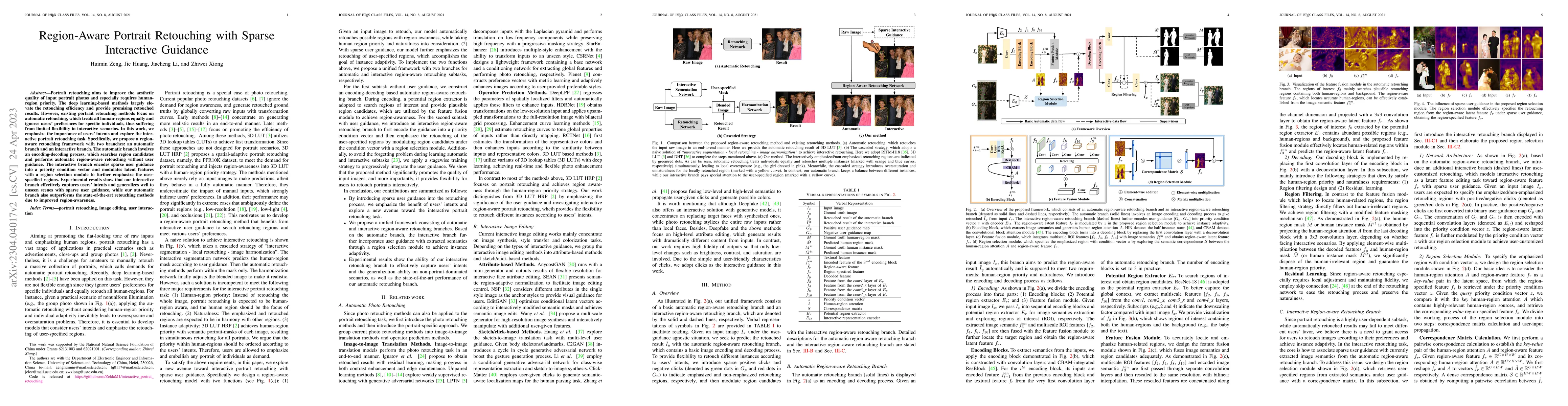 Thumbnail for Region-Aware Portrait Retouching with Sparse Interactive Guidance