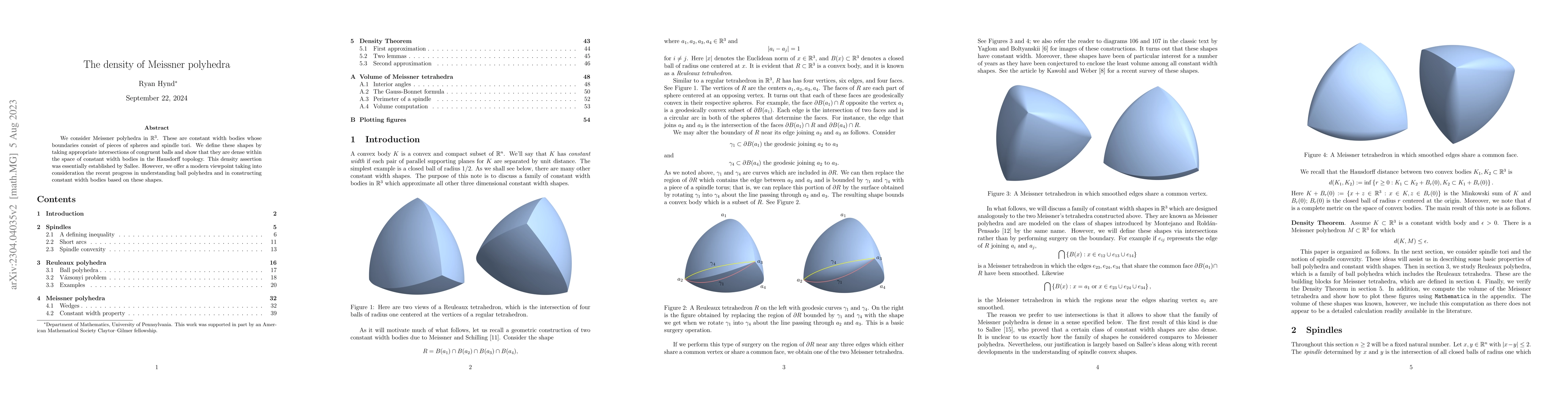 Thumbnail for The density of Meissner polyhedra