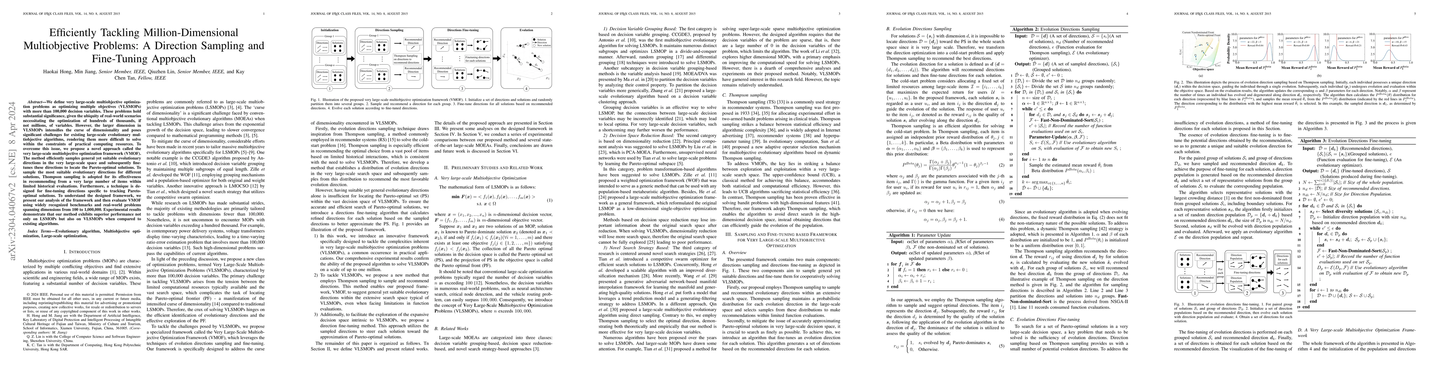 Thumbnail for Efficiently Tackling Million-Dimensional Multiobjective Problems: A
  Direction Sampling and Fine-Tuning Approach