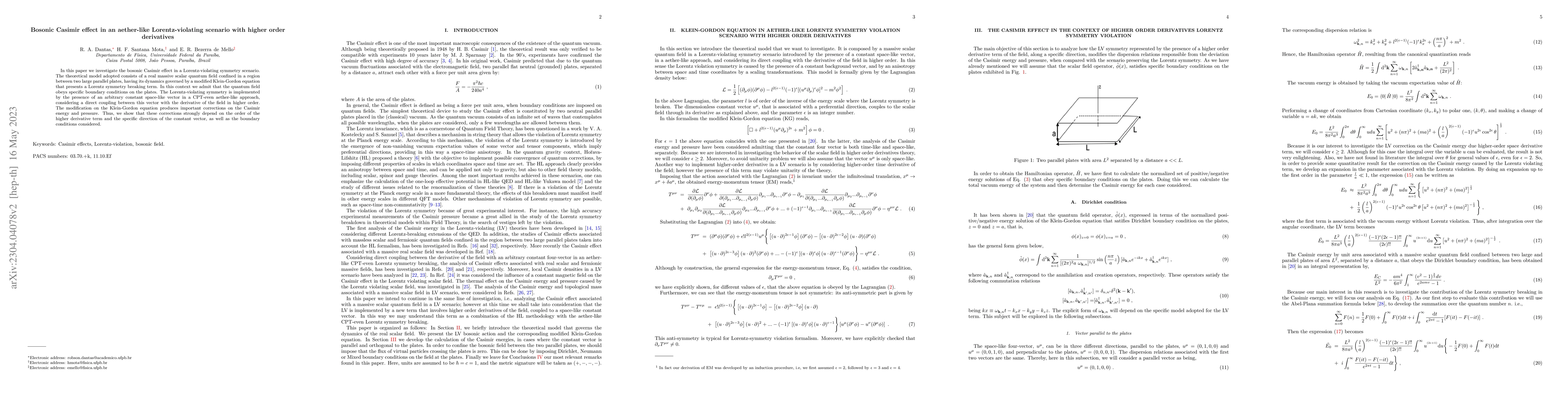 Thumbnail for Bosonic Casimir effect in an aether-like Lorentz-violating scenario with
  higher order derivatives