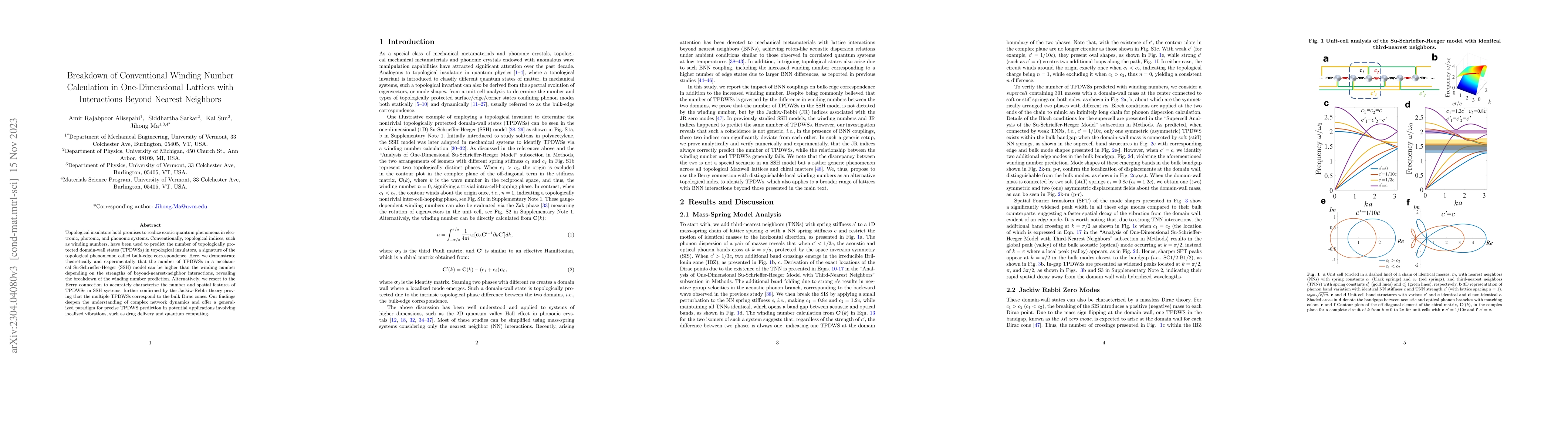 Thumbnail for Breakdown of Conventional Winding Number Calculation in One-Dimensional
  Lattices with Interactions Beyond Nearest Neighbors
