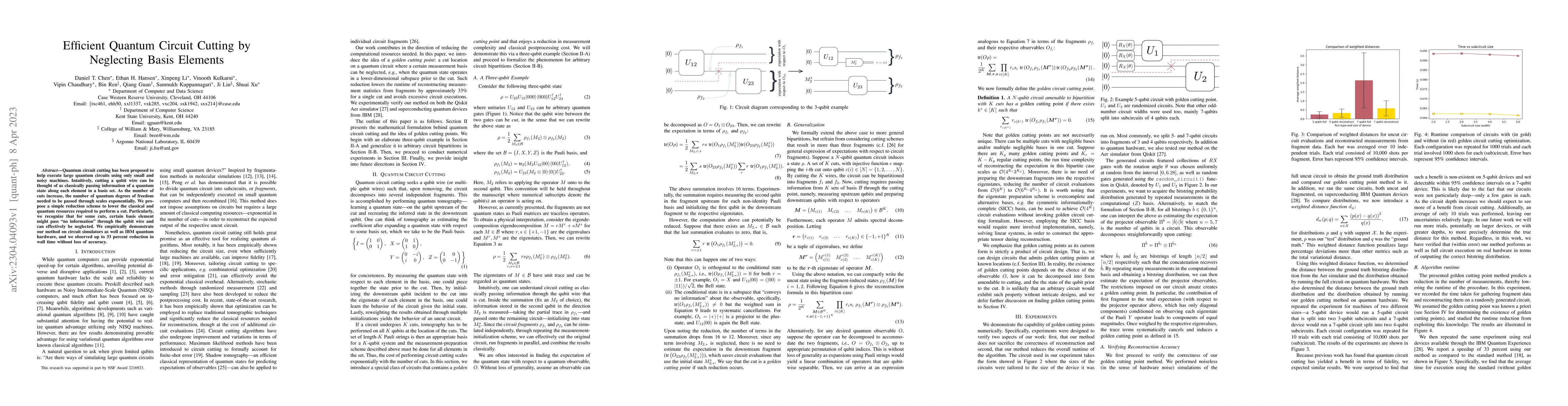 Thumbnail for Efficient Quantum Circuit Cutting by Neglecting Basis Elements