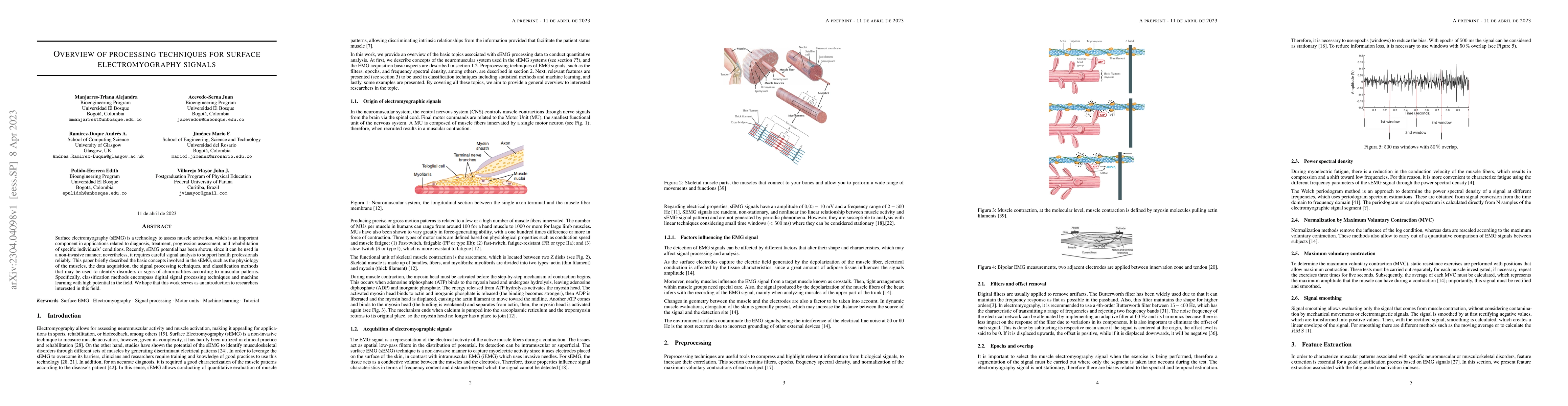 Thumbnail for Overview of processing techniques for surface electromyography signals