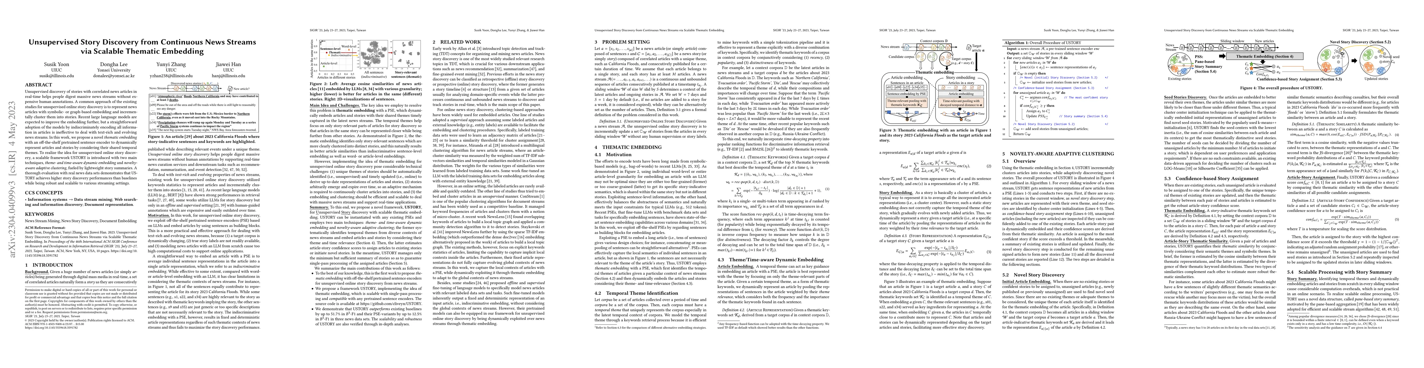 Thumbnail for Unsupervised Story Discovery from Continuous News Streams via Scalable
  Thematic Embedding